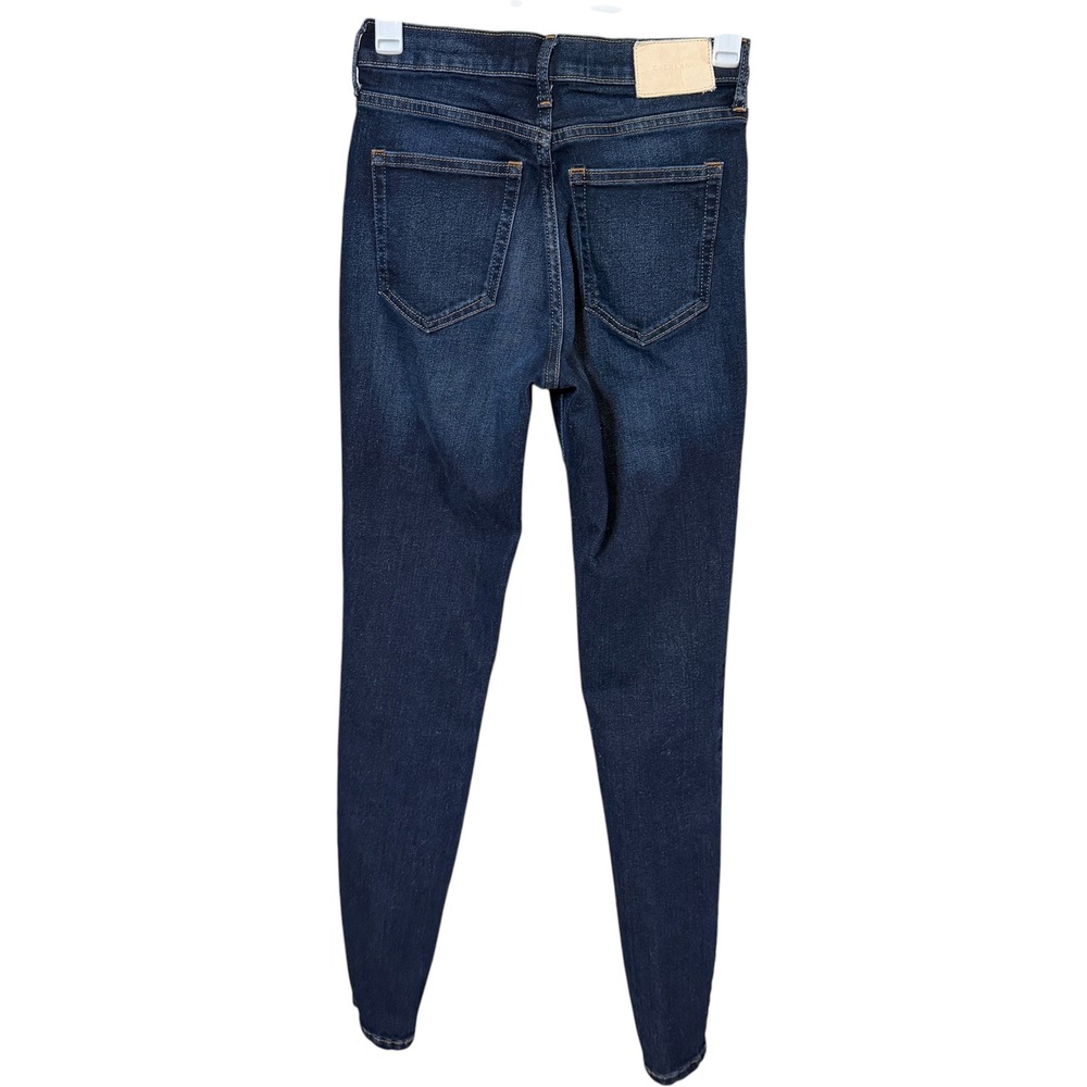 Everlane High Rise Skinny Jean Women 25 Tall Dark Indigo Blue Stretch Denim 4426 - Picture 3 of 9